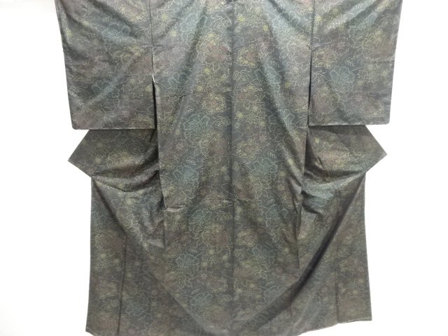 JAPANESE KIMONO / UNUSED DORO OSHIMA TSUMUGI / WOVEN PLANT 